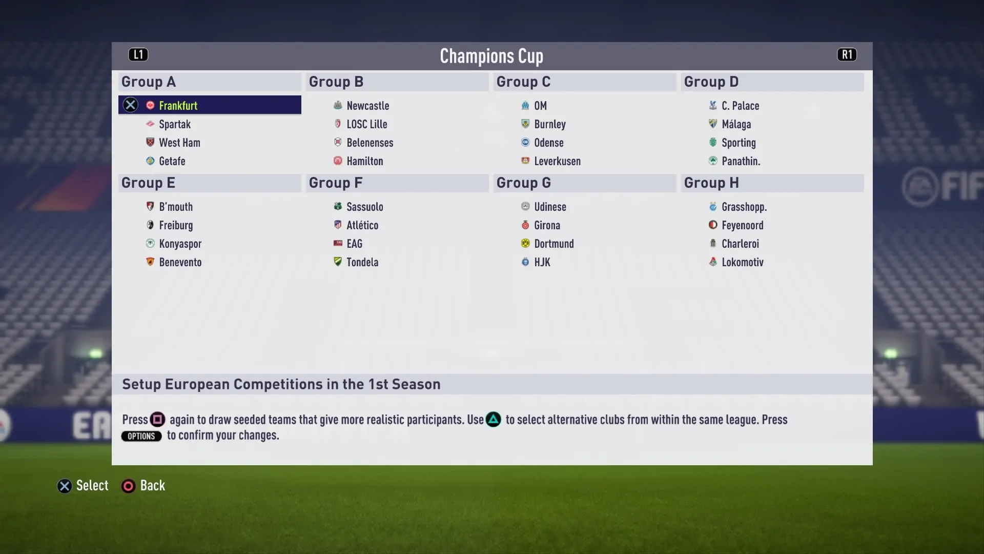 Realistic Europa And Champions League Groups Fifa Career Mode Tips