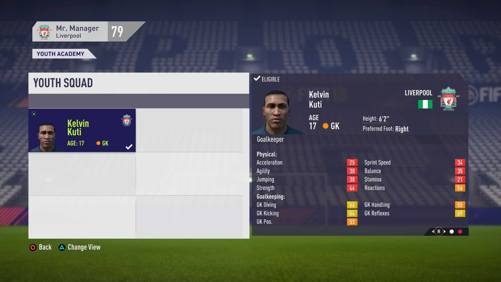 Youth Squad Player Stats