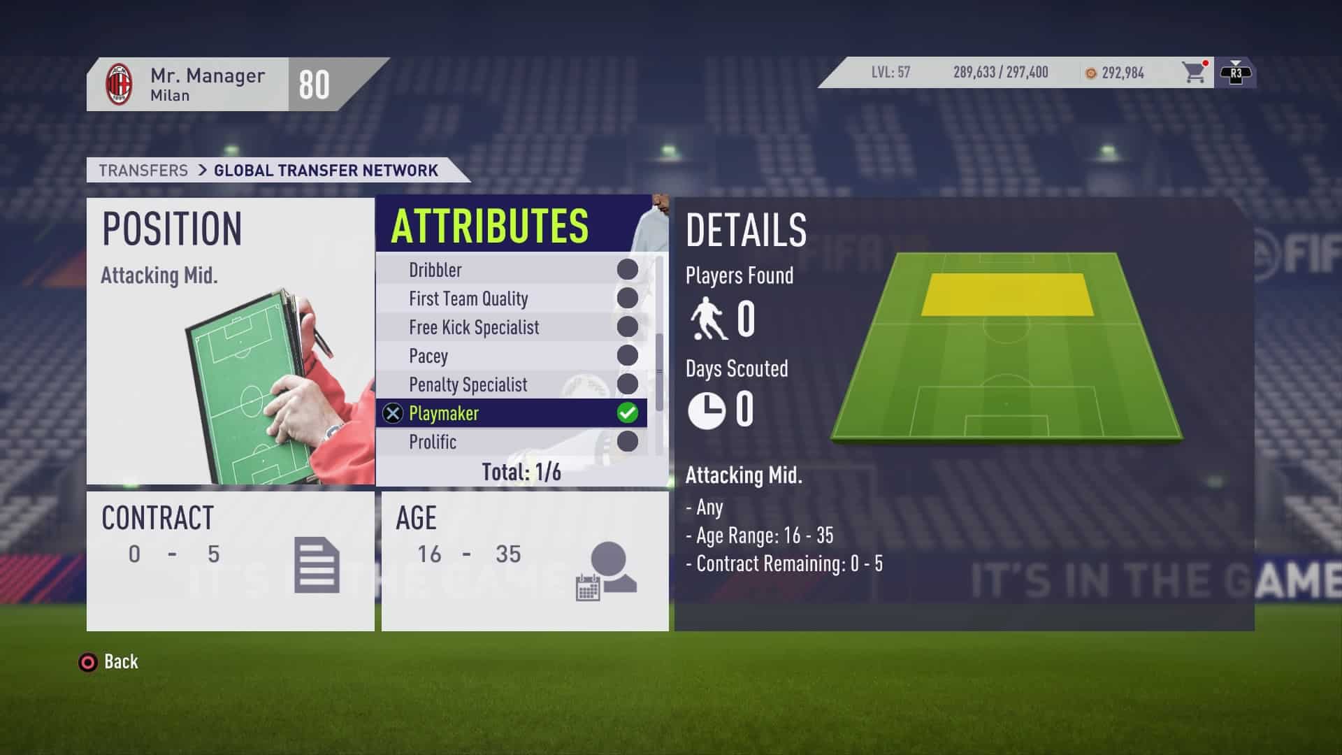 Scout for attributes in FIFA 18