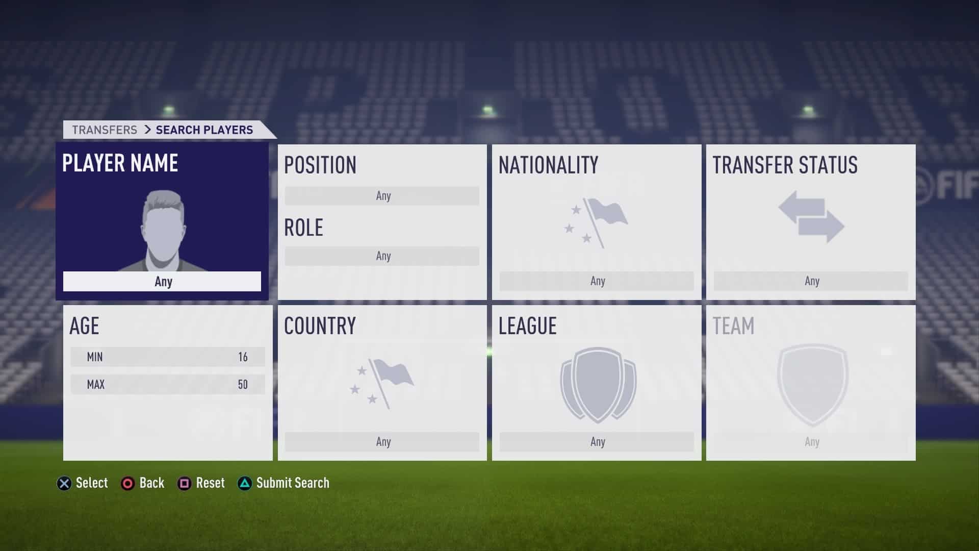 FIFA 18 Player Search