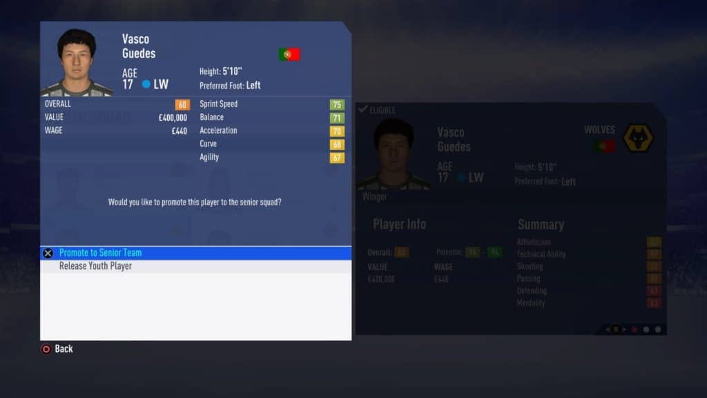 Promoting a Youth Player to a Professional Contract in FIFA 19