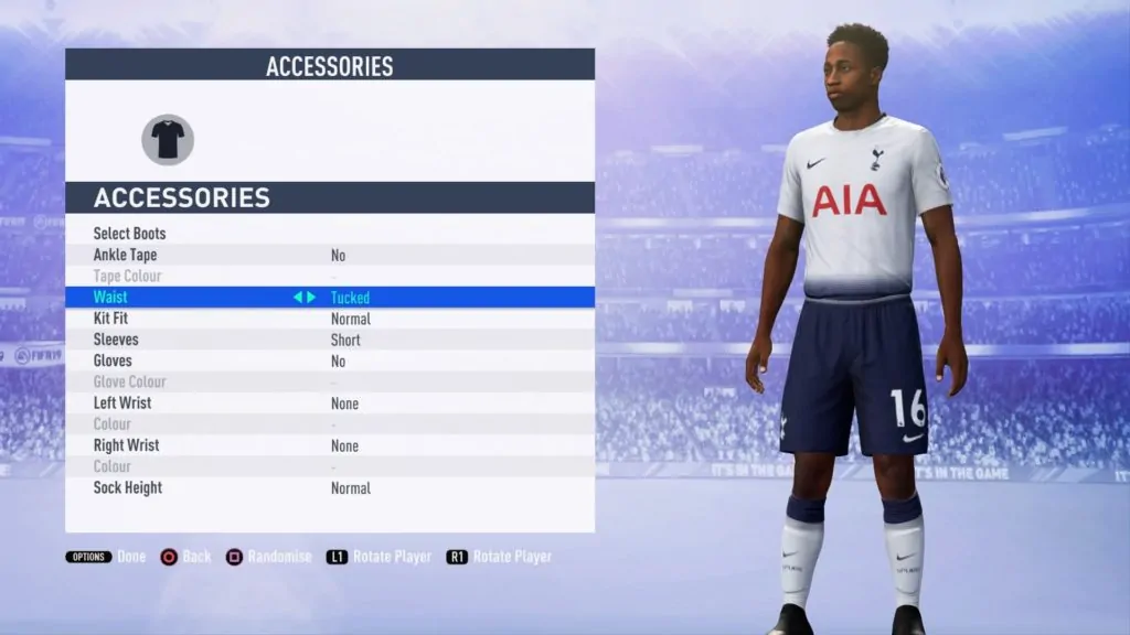 Edit Player Waist Style in FIFA 19 Career Mode