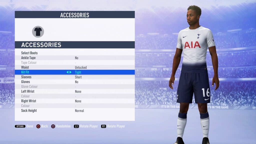 Edit Kit Fit in FIFA 19 Career Mode