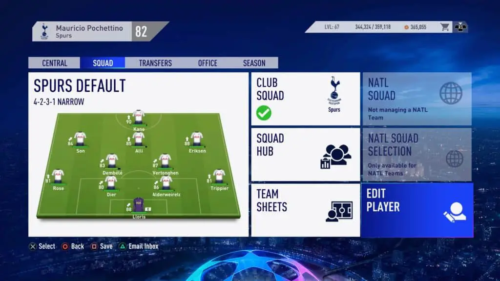 Tottenham Hotspur Career Mode in FIFA 19