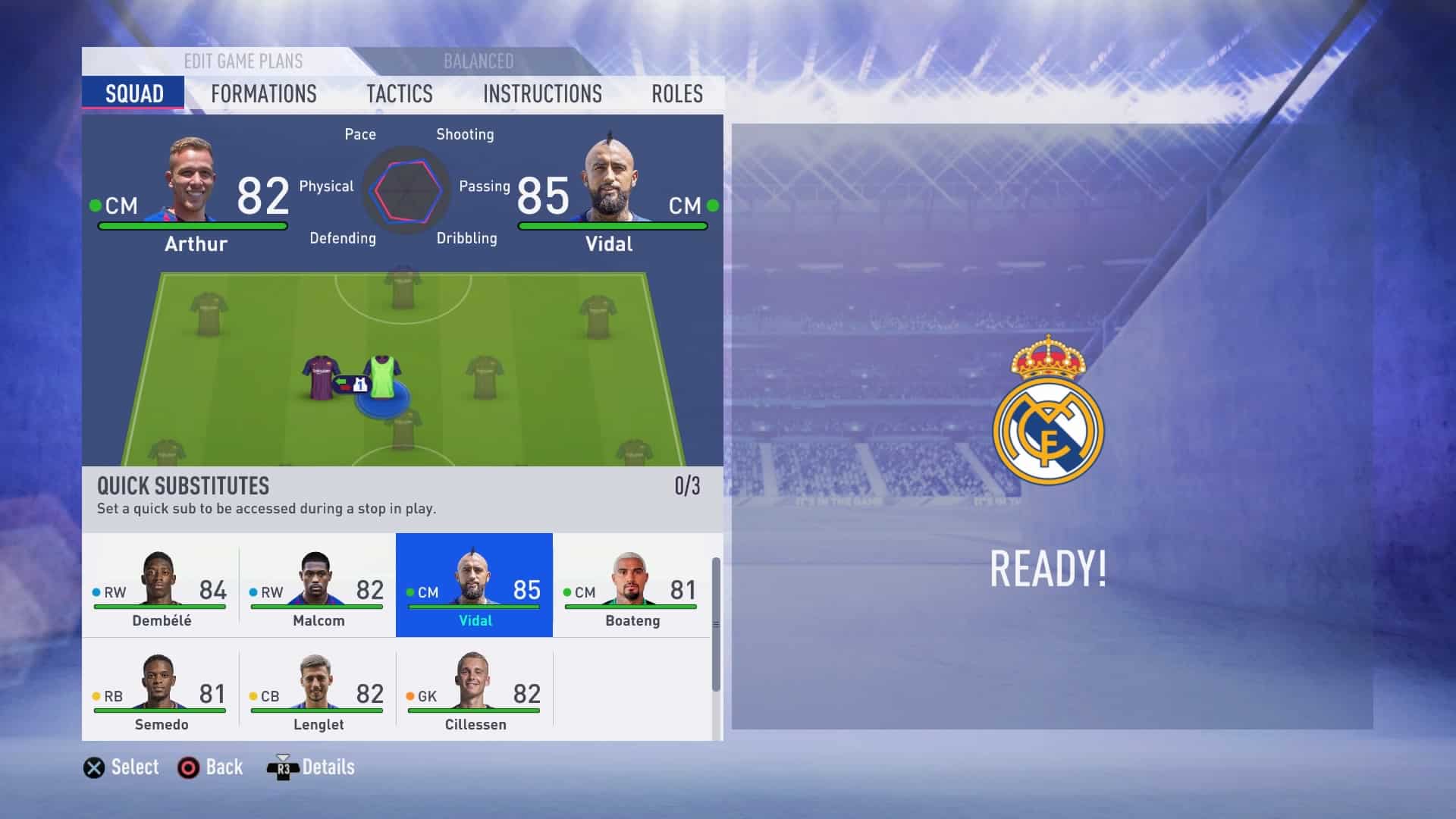 Quick subs in FIFA 19