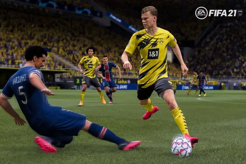 Erling Haaland showing off skill moves in FIFA 21